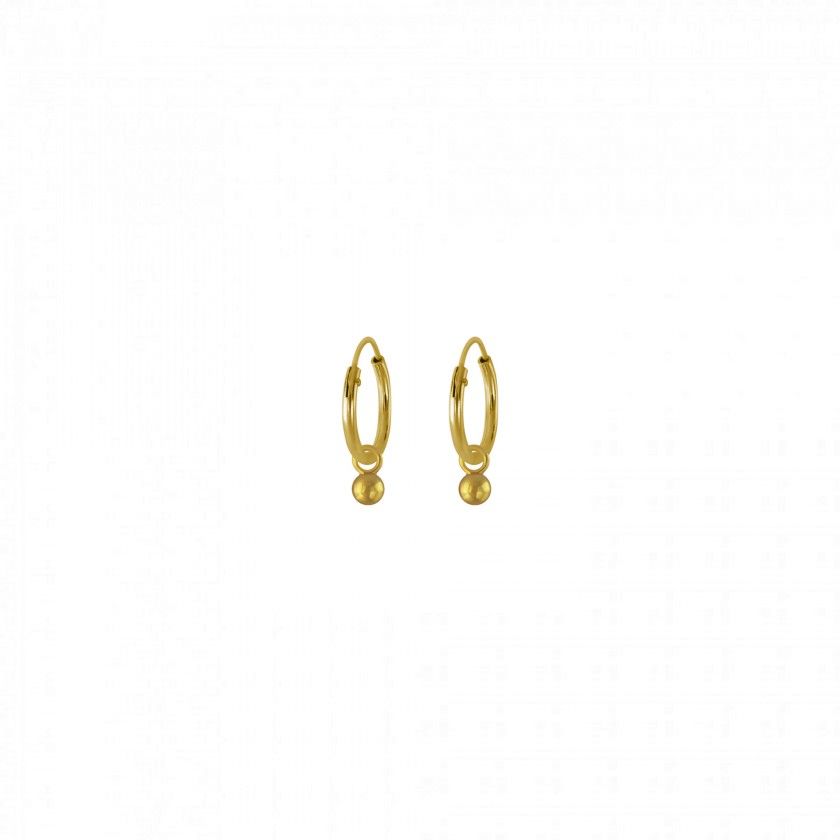 Silver ball pendant hoop earrings