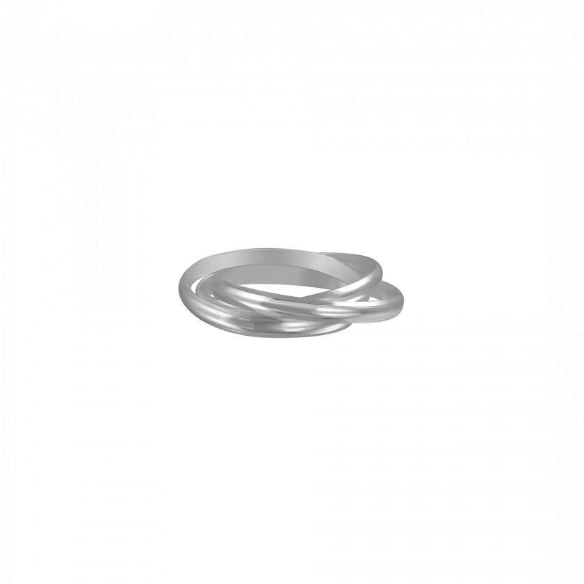Intertwined silver ring
