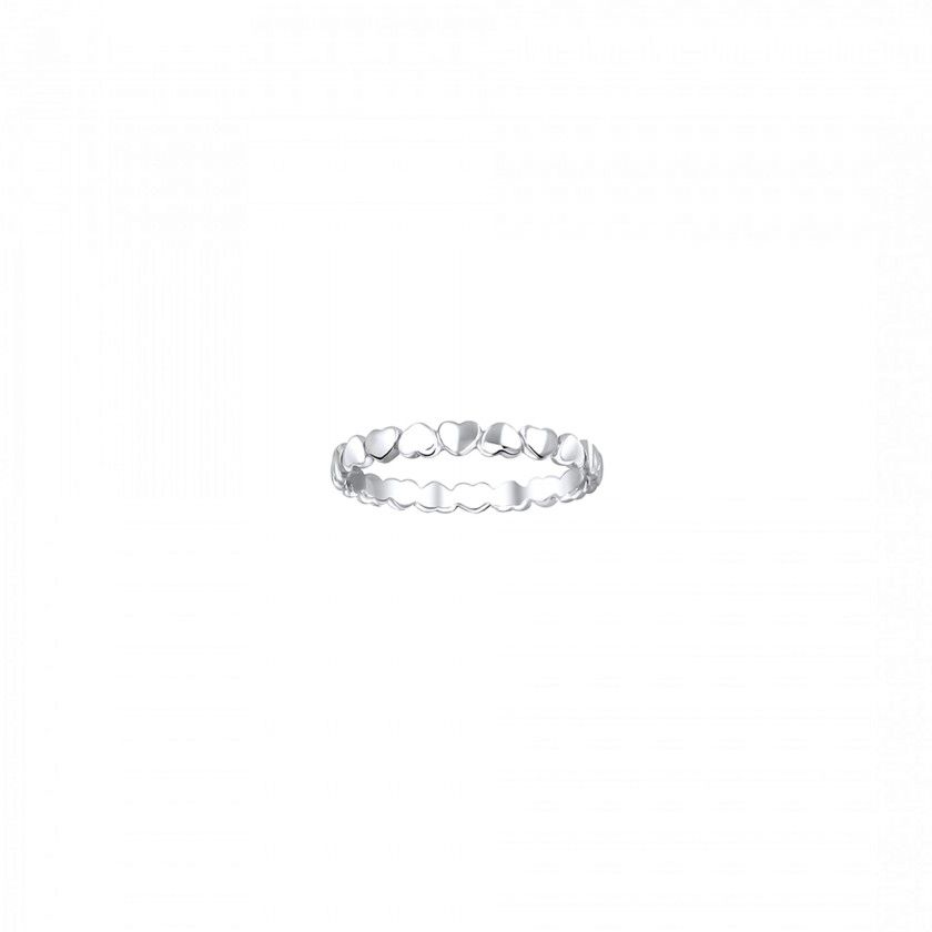 Silver hearts ring