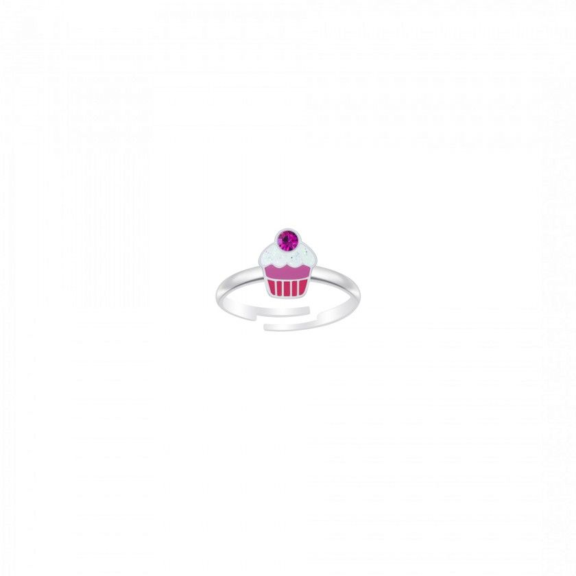 Cupcake silver ring