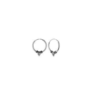 Ethnic silver hoop earrings