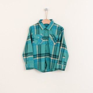 Hubble Check flannel baby shirt for boys