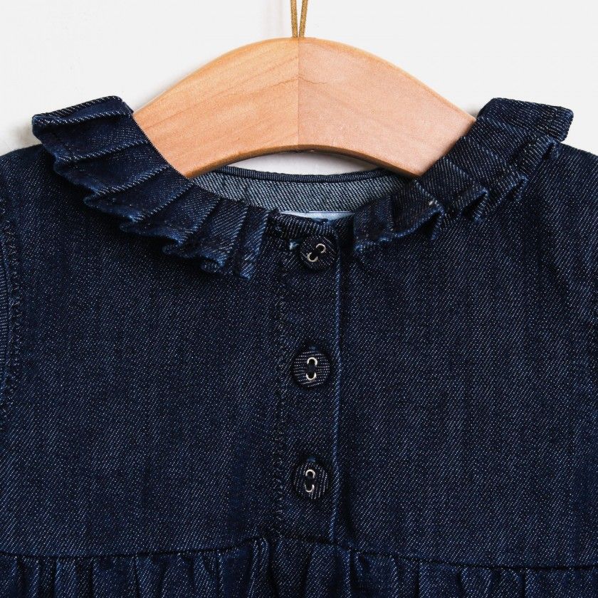 Vestido de beb Molly, em ganga