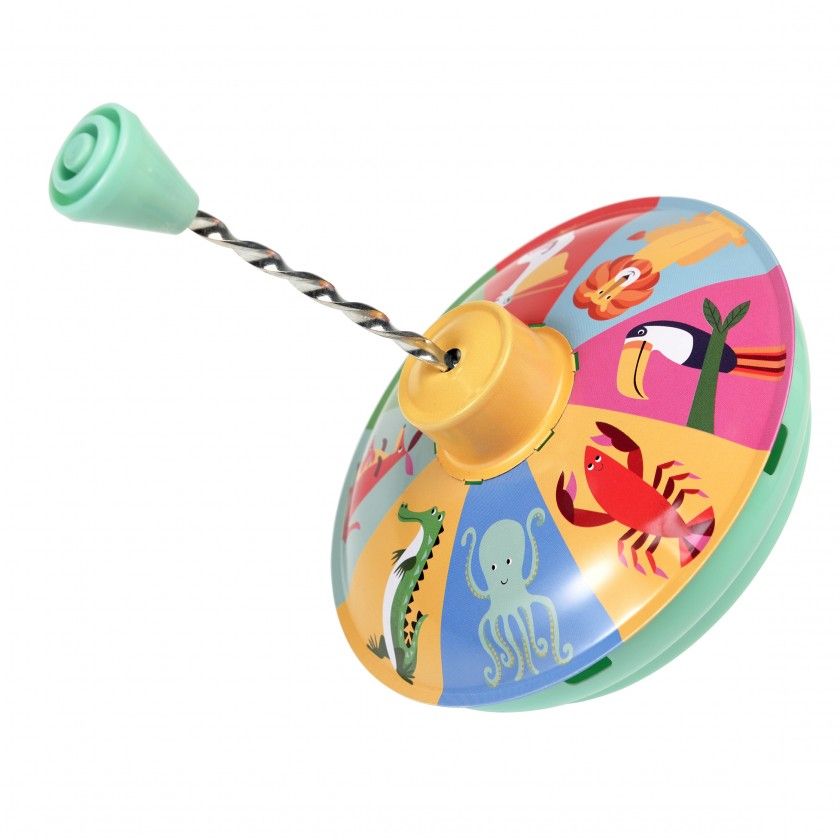Colourful creatures metal spinning top