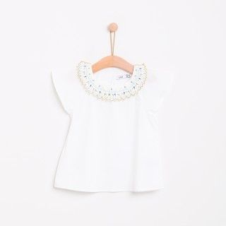 Geometric cotton blouse