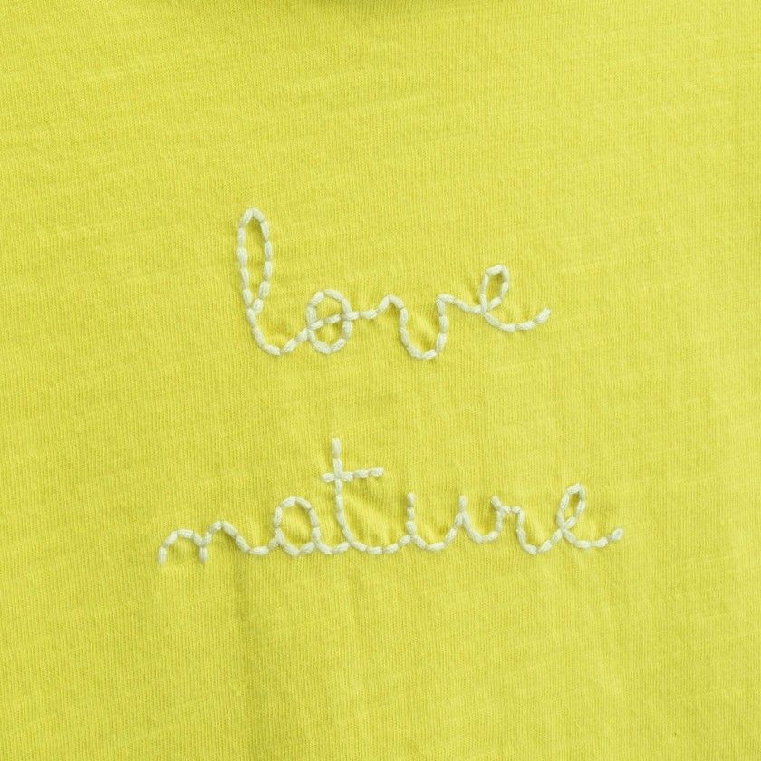 T-shirt manga curta menina algodão Love Nature