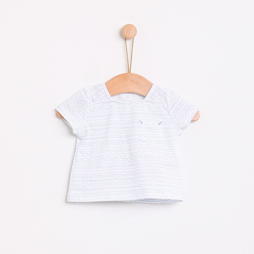 T-shirt de beb Waves para menino, em algodo