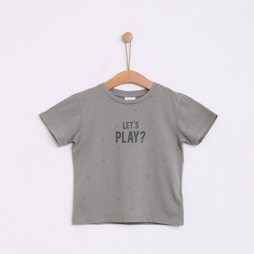T-shirt de menino Let"s Play, em algodo