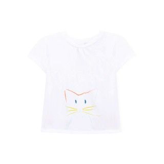T-shirt manga curta bebé algodão Gato