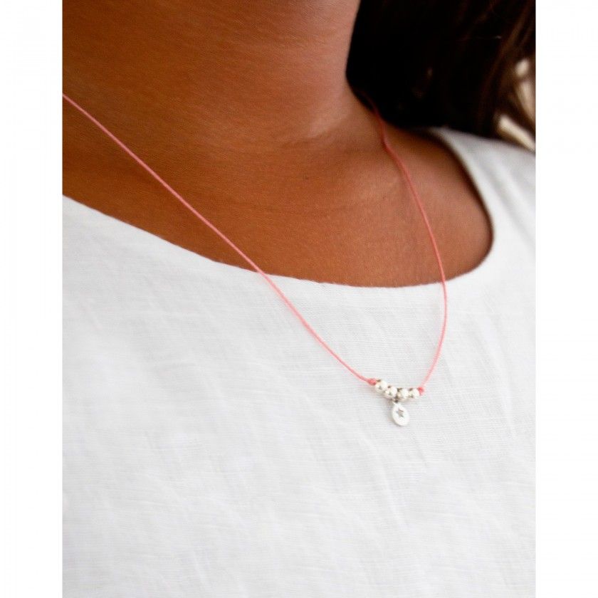 Cord necklace with beads and star pendant