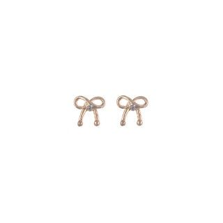 Golden bow brass earrings