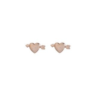 Golden hearts brass earrings