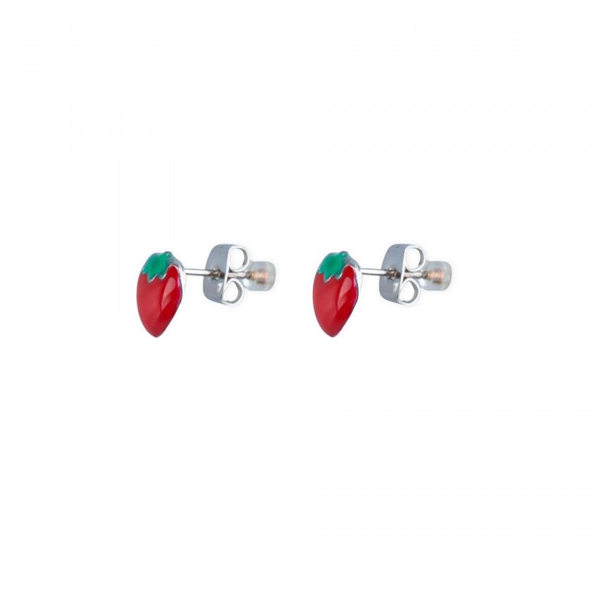 Strawberry brass earrings