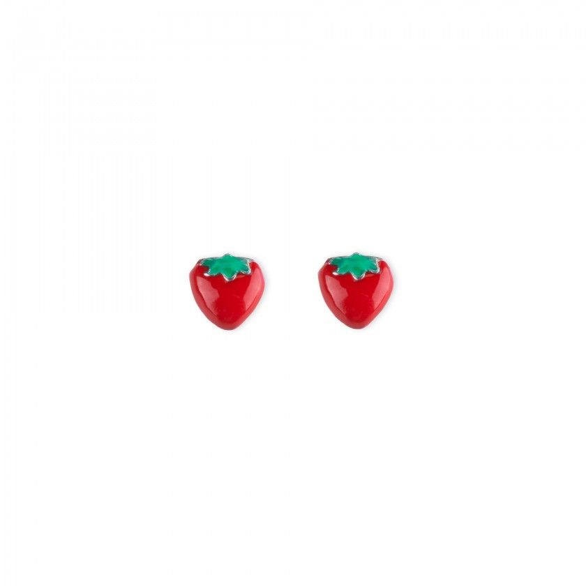 Strawberry brass earrings