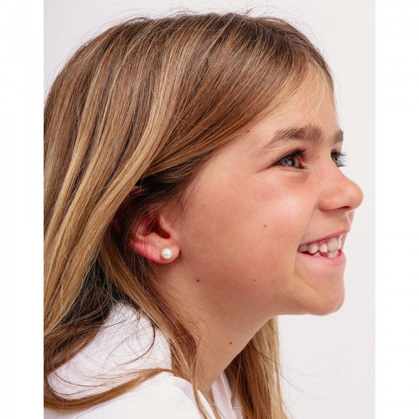 Brass pearl earrings