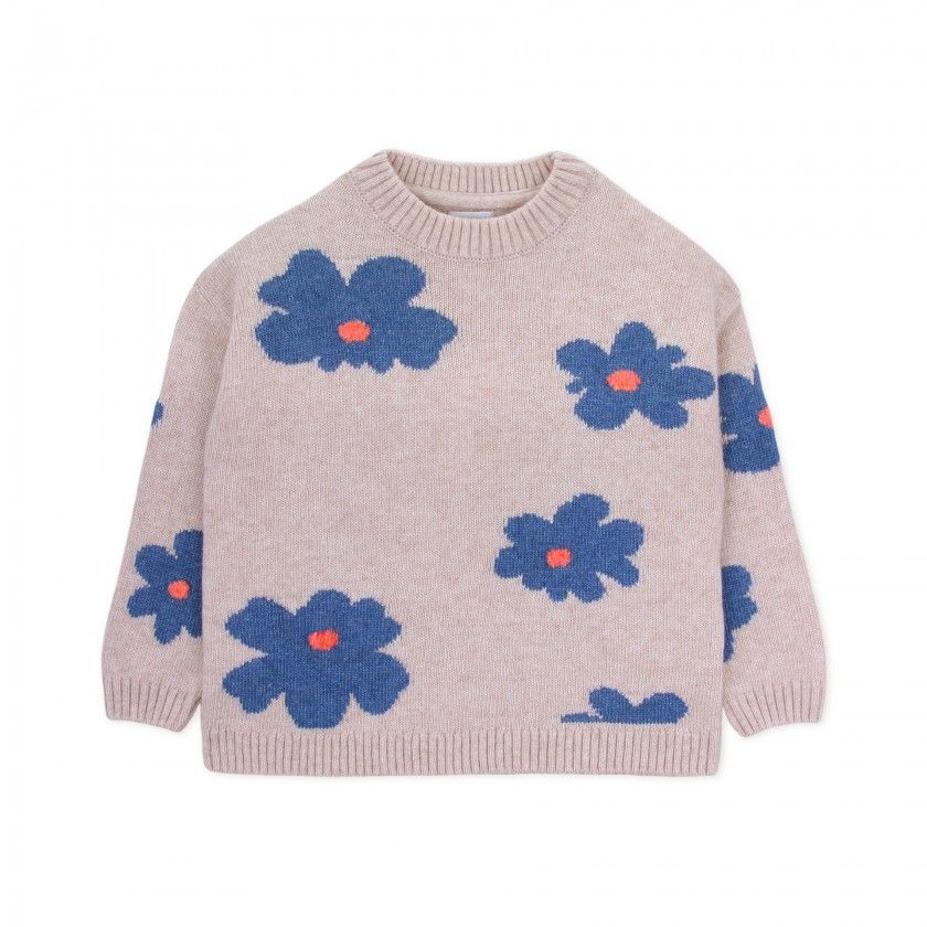 Flowers knitted sweater