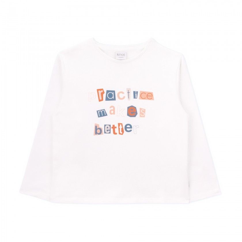 Friendly long sleeve t-shirt for girl in organic cotton
