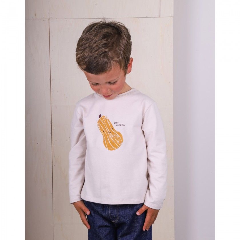 Pumpkin long sleeve t-shirt for baby in organic cotton