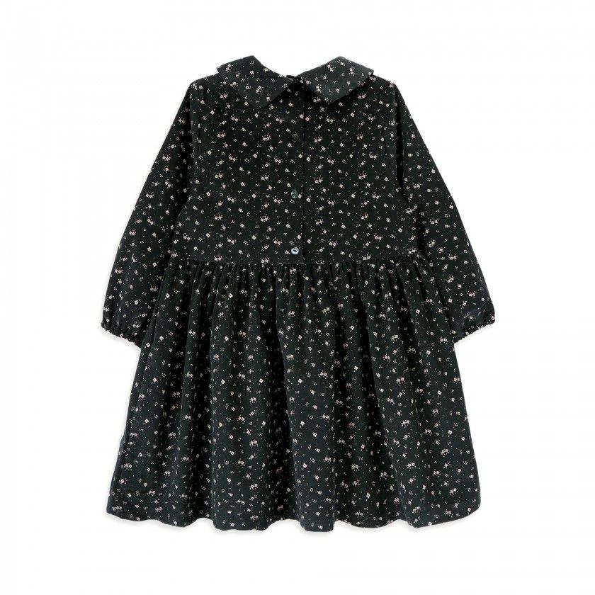 Citron Flowers Dress for girls in corduroy