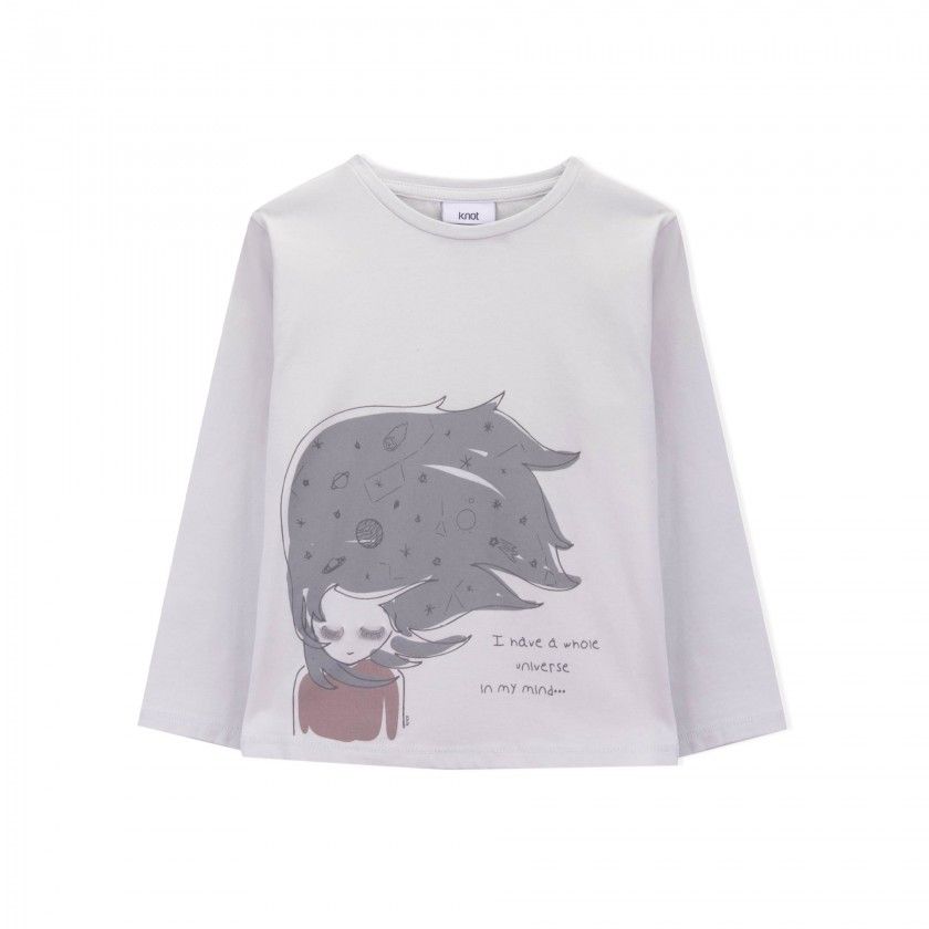 T-shirt manga comprida menina algodo Organa