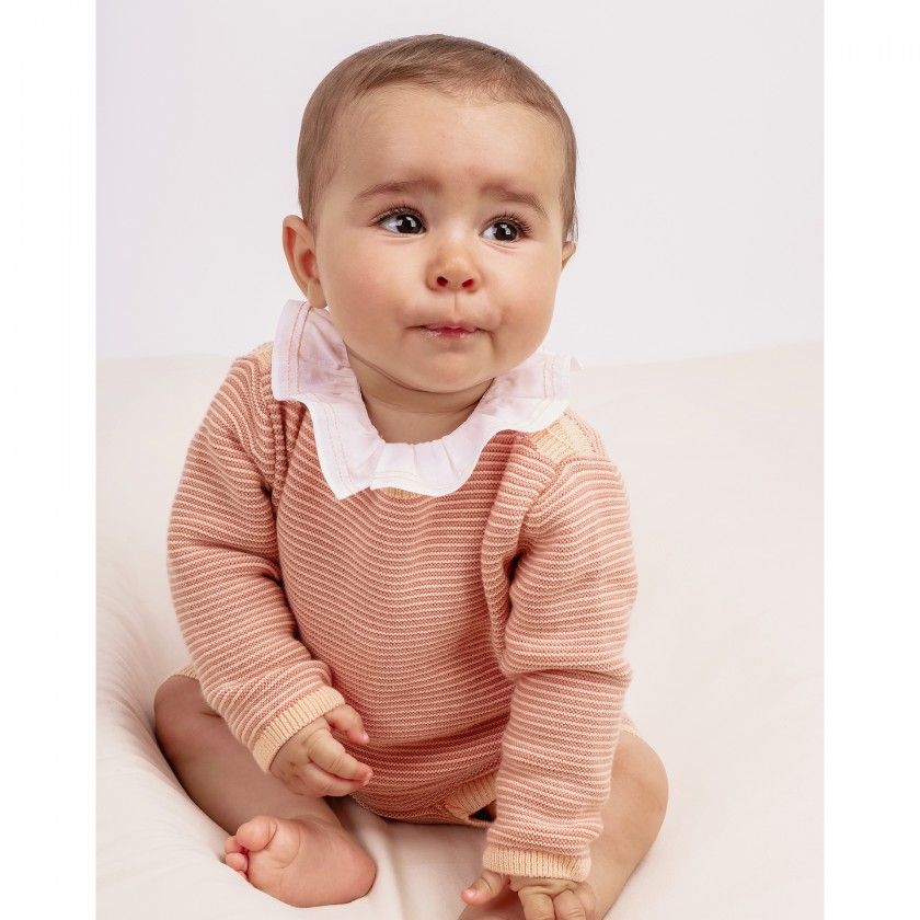 Camisola de malha recém-nascido em algodão 0-12 meses