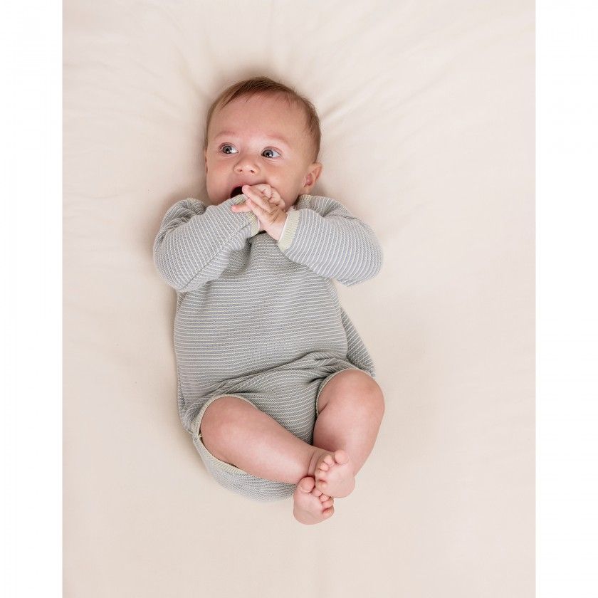 Camisola de malha recém-nascido em algodão 0-12 meses