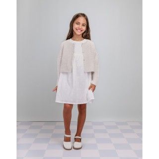 Casaco de malha menina em algodão 4-10 anos
