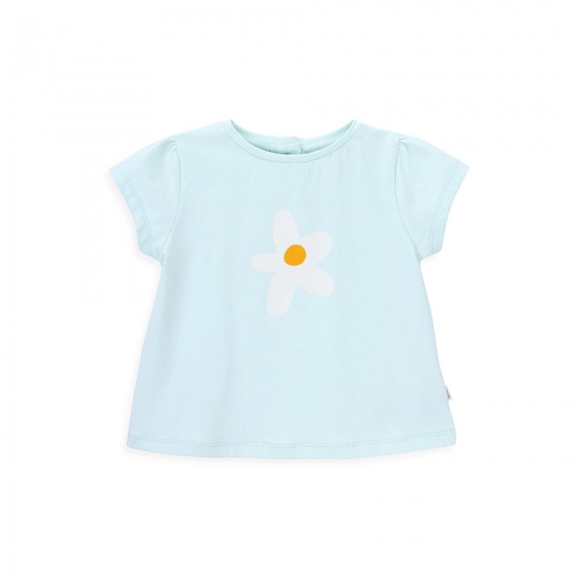 Flower t-shirt for baby girl in organic cotton