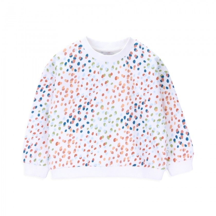 Sweatshirt Colorful Dots beb menina em algodo
