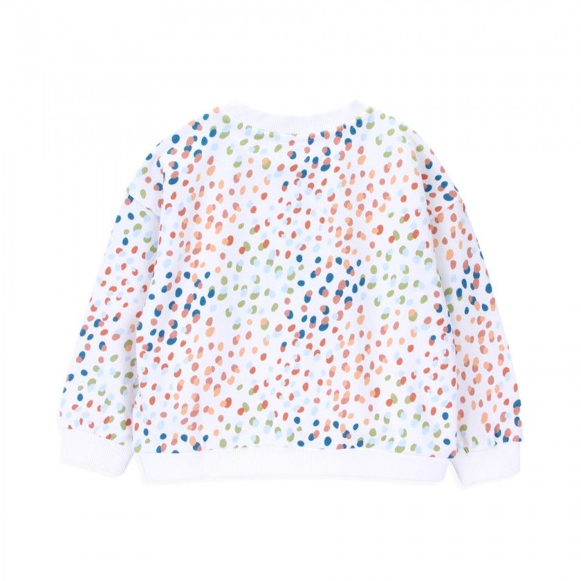 Colorful Dots sweatshirt for baby girl in cotton