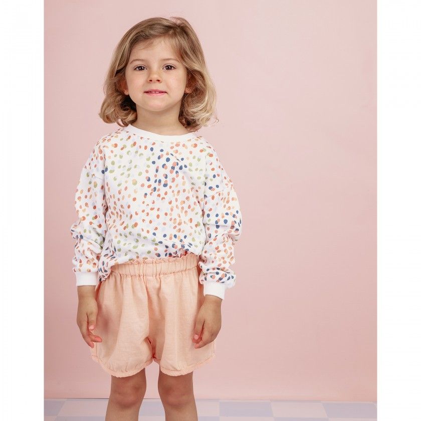 Colorful Dots sweatshirt for baby girl in cotton