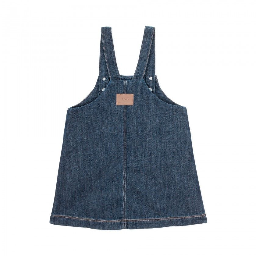 Celina pinafore for girl in cotton denim