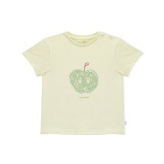 T-shirt manga curta bebé algodão orgânico Maçã verde