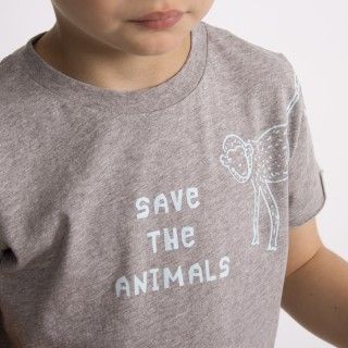 T-shirt manga curta menino Save the Animals