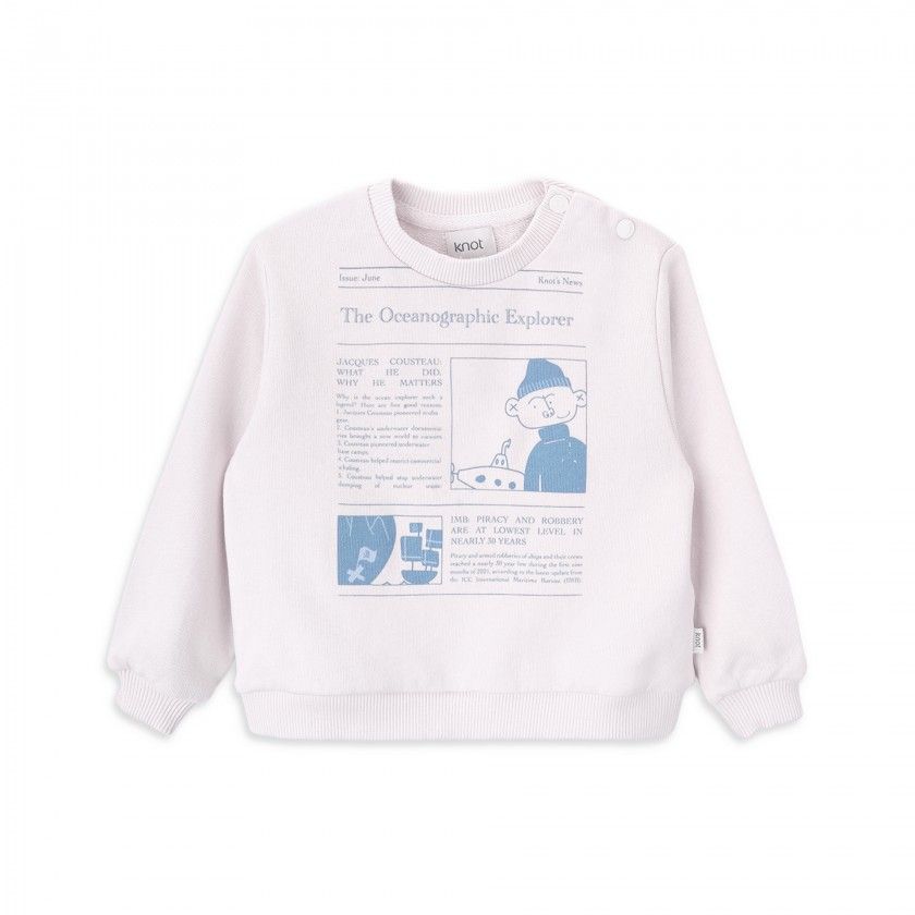 Explorer sweatshirt for baby boy in cotton