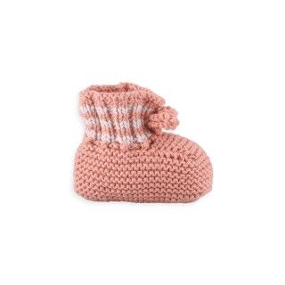 Newborn knitted cotton booties 0-3 months