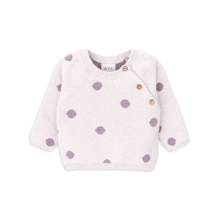 Knitted sweater Dots for baby girl 0-12 months
