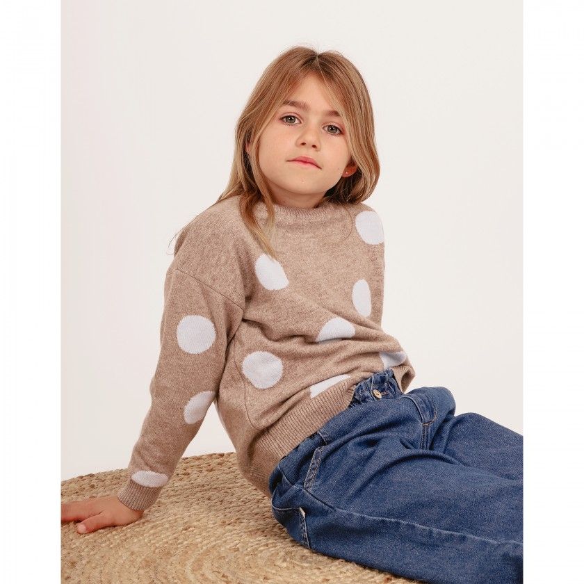 Sand Dots knitted sweater for girls