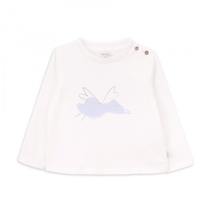 T-shirt de manga comprida Birdie, em algodo