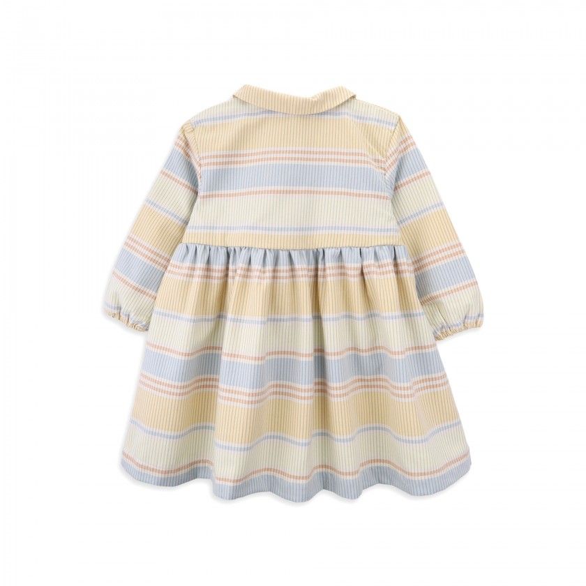 Striped dress in cotton 24m to 6y