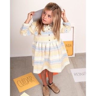 Striped dress in cotton 24m to 6y