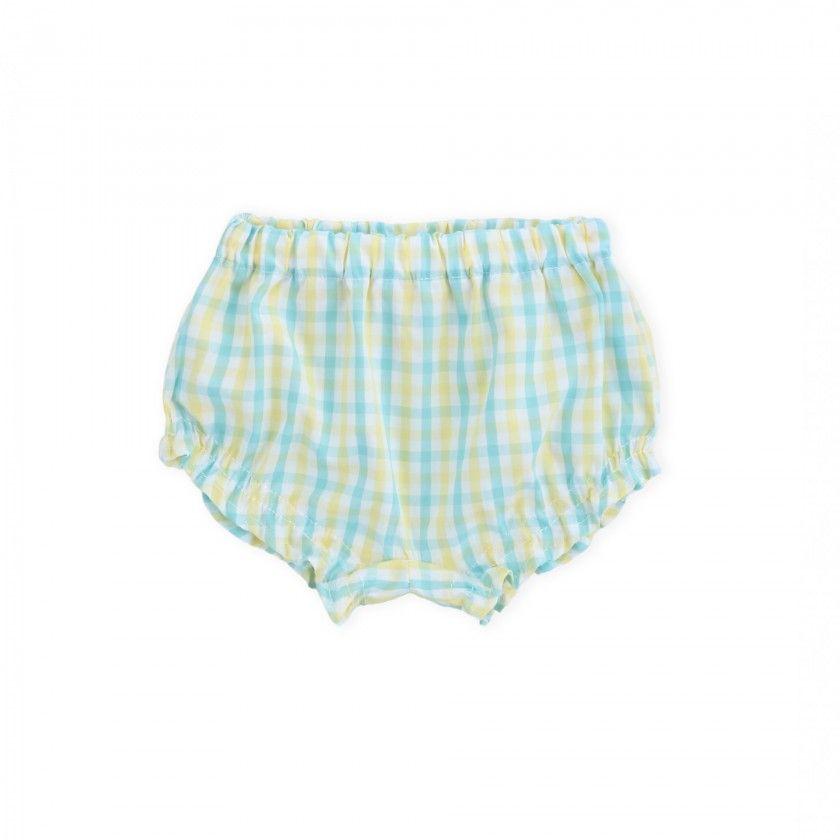 Lemon Pistachio cotton baby shorts for girls