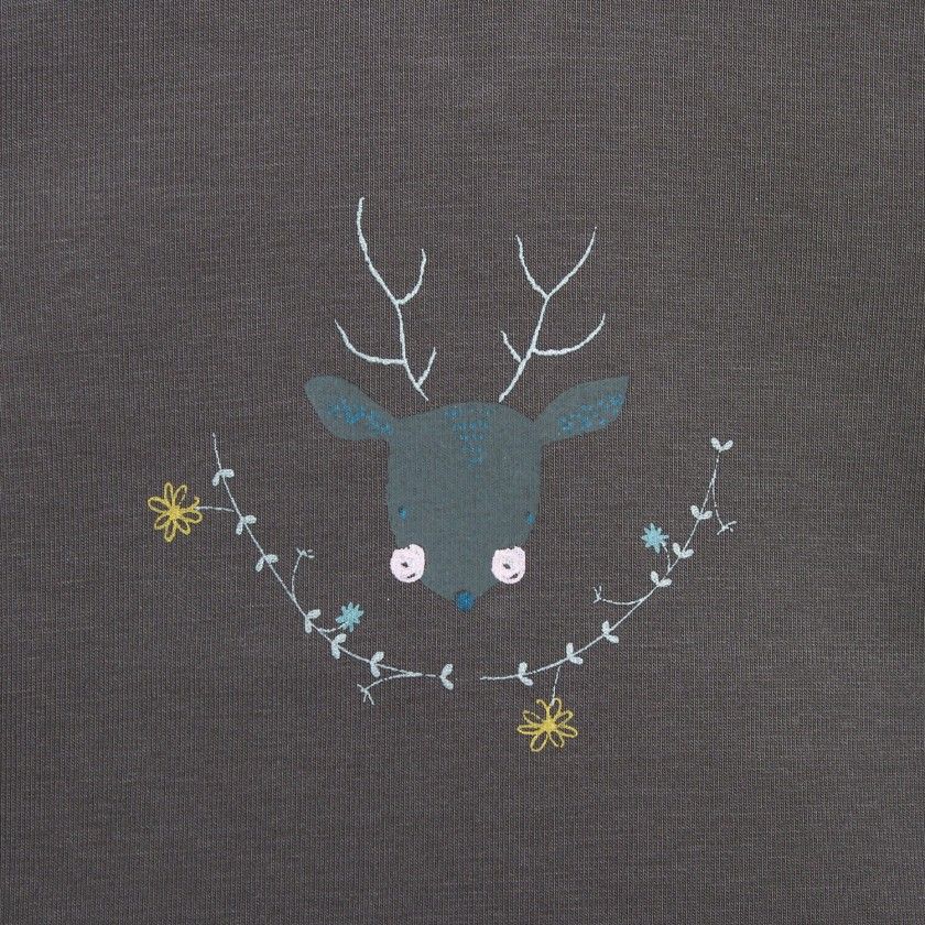 T-shirt de beb Flowers Deer para menina