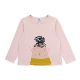 T-shirt manga comprida menina algodão orgânico Birdette