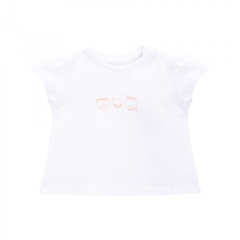 Peace and Love cotton baby t-shirt for girls