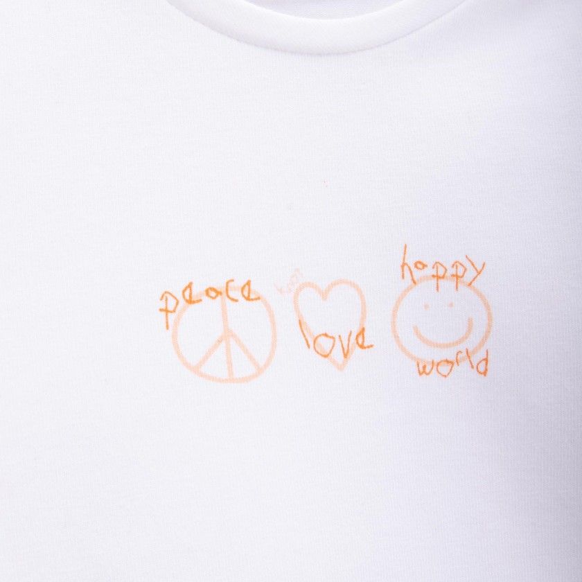 T-shirt de beb Peace and Love para menina, em algodo