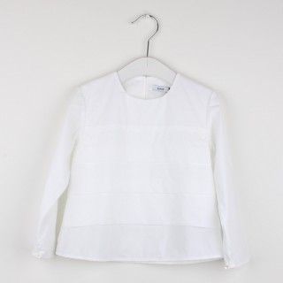 Blusa de menina com pregas, em algodão Blusa de menina com pregas, em algodão