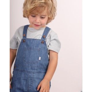 Ben short overalls for baby in denim