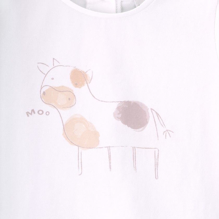 T-shirt Moo de menina em algodo orgnico