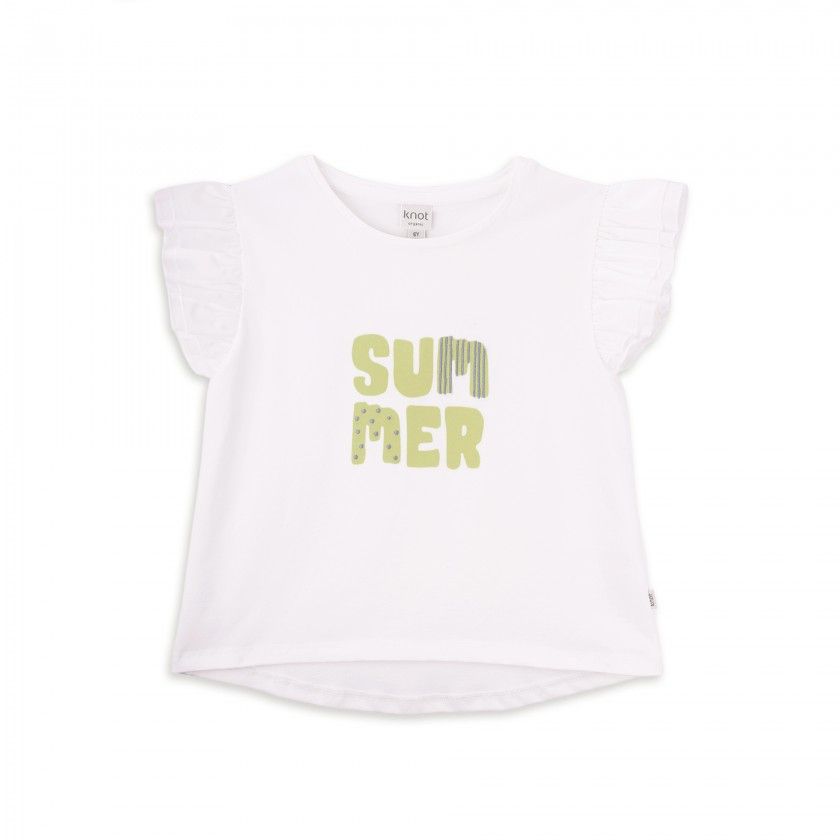 T-shirt Summer de menina em algodo orgnico